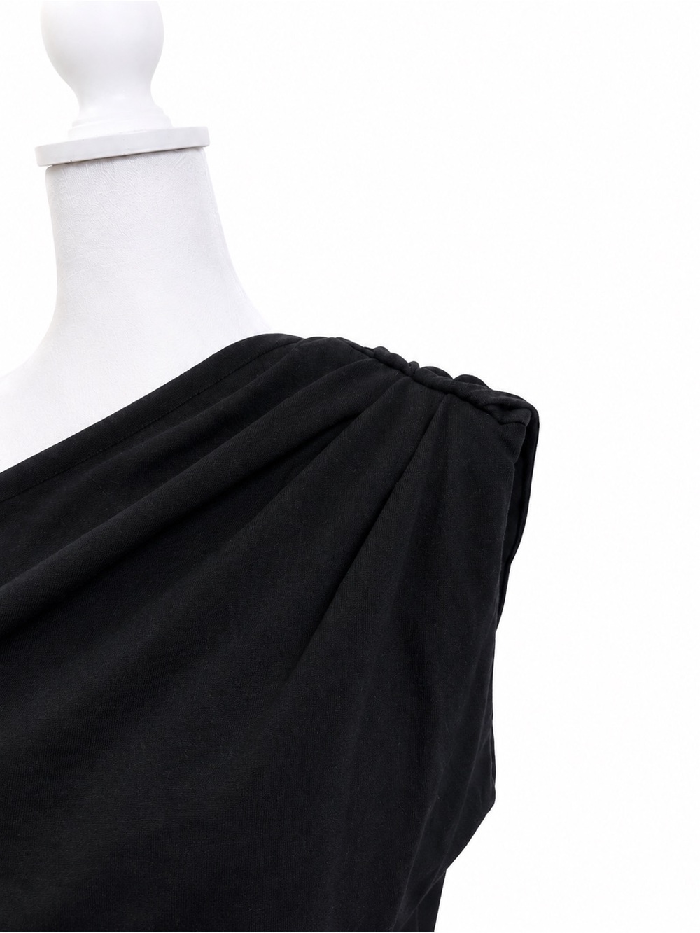 BR Black One Shoulder Ruched Top Size S Party Cocktail - Picture 3 of 8